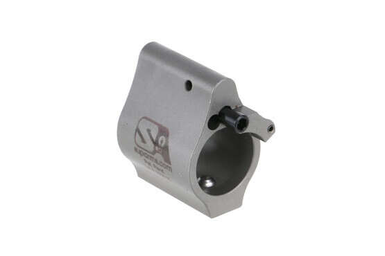 The Superlative Arms adjustable AR15 gas block has a gas port for excess gas to vent